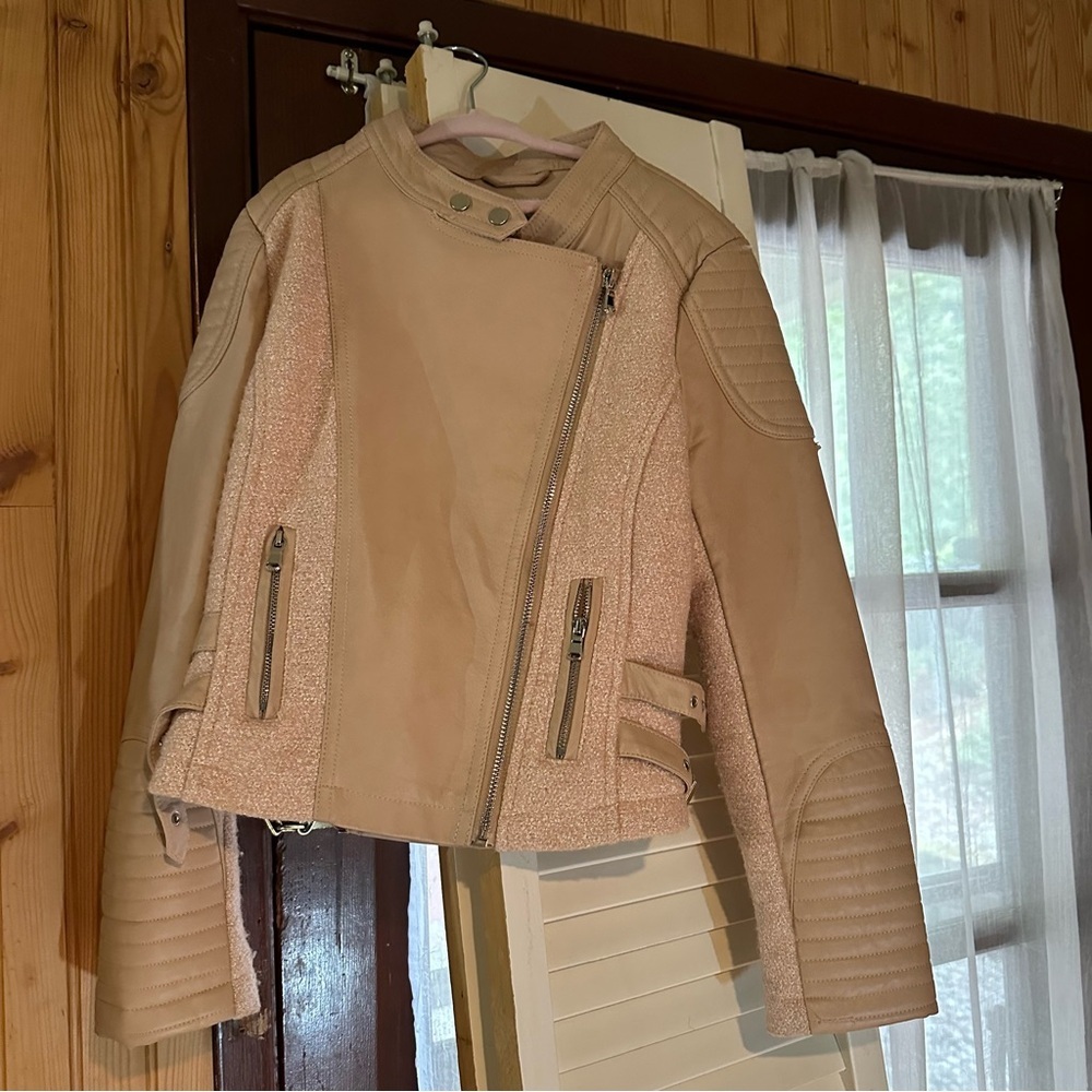 Kids Jacket Moto Coffee Shop  Peach Color Peach or close to Pink